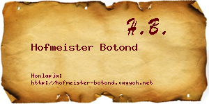 Hofmeister Botond névjegykártya