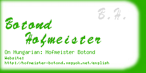 botond hofmeister business card